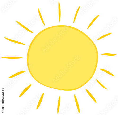 Sun icon cartoon. Vector illustration solar symbol.