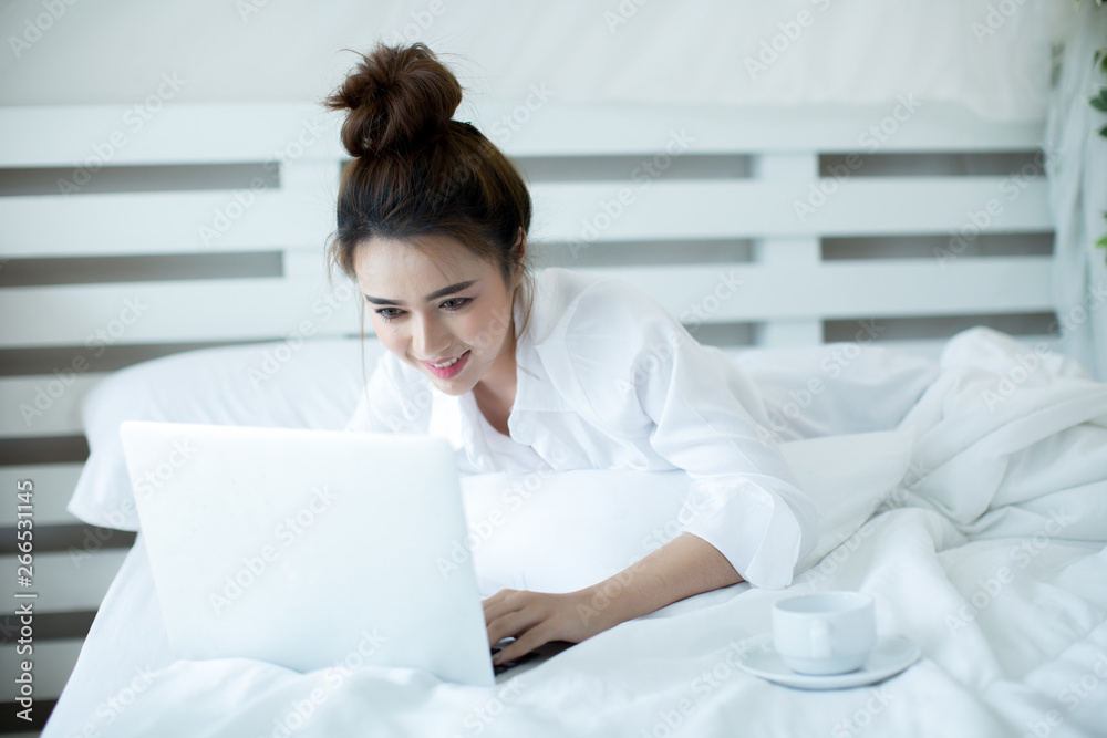 woman on the bed in the house woman on the bed in the house