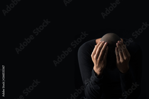 desperate man with his hands in his head