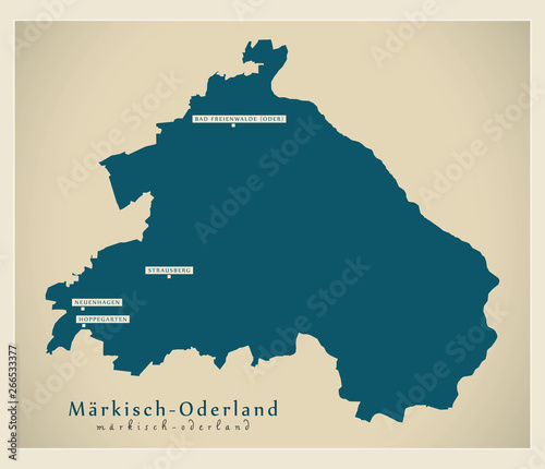 Modern Map - Maerkisch-Oderland county of Brandenburg DE photo