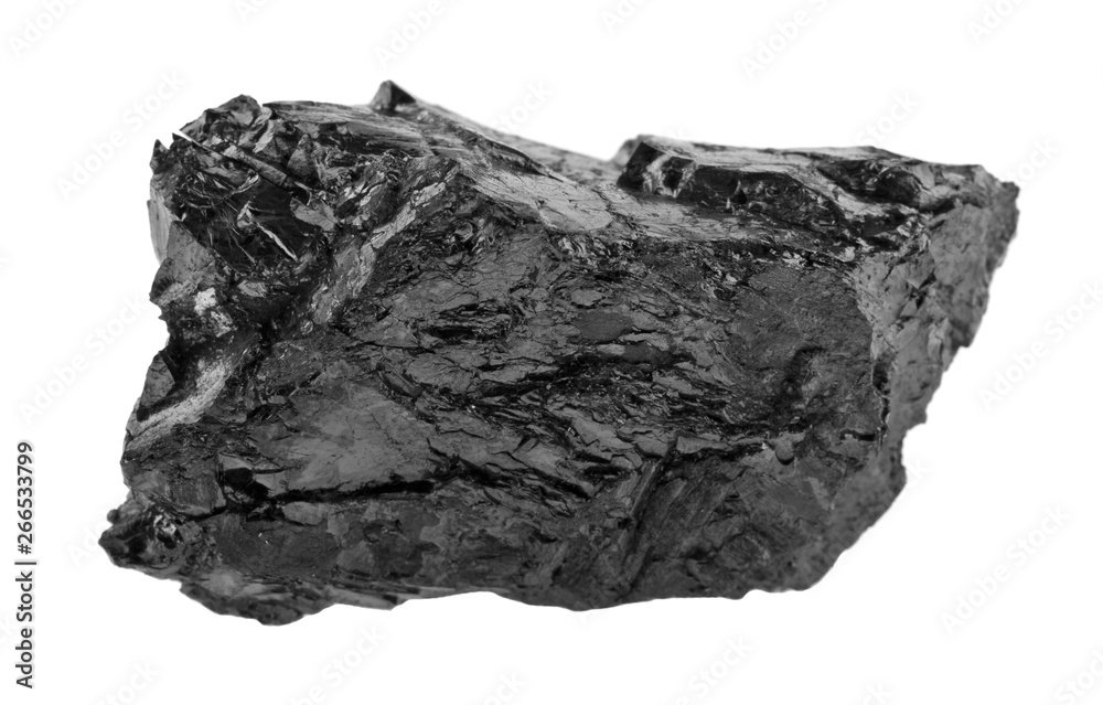 Coal isolated on white background close up