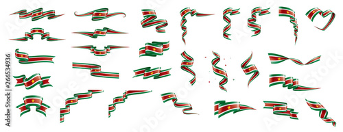 Suriname flag, vector illustration on a white background photo