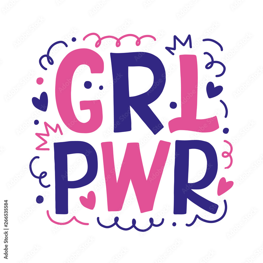 Girl power hand drawn lettering vector design Girl power hand drawn lettering vector design