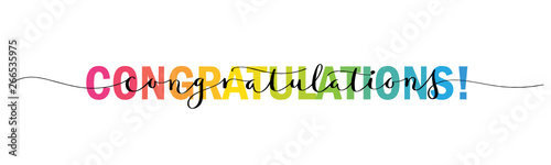 CONGRATULATIONS mixed typography banner with brush calligraphy