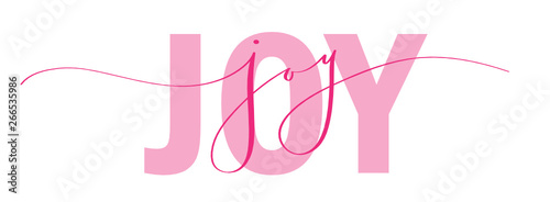 JOY mixed typography banner with brush calligraphy