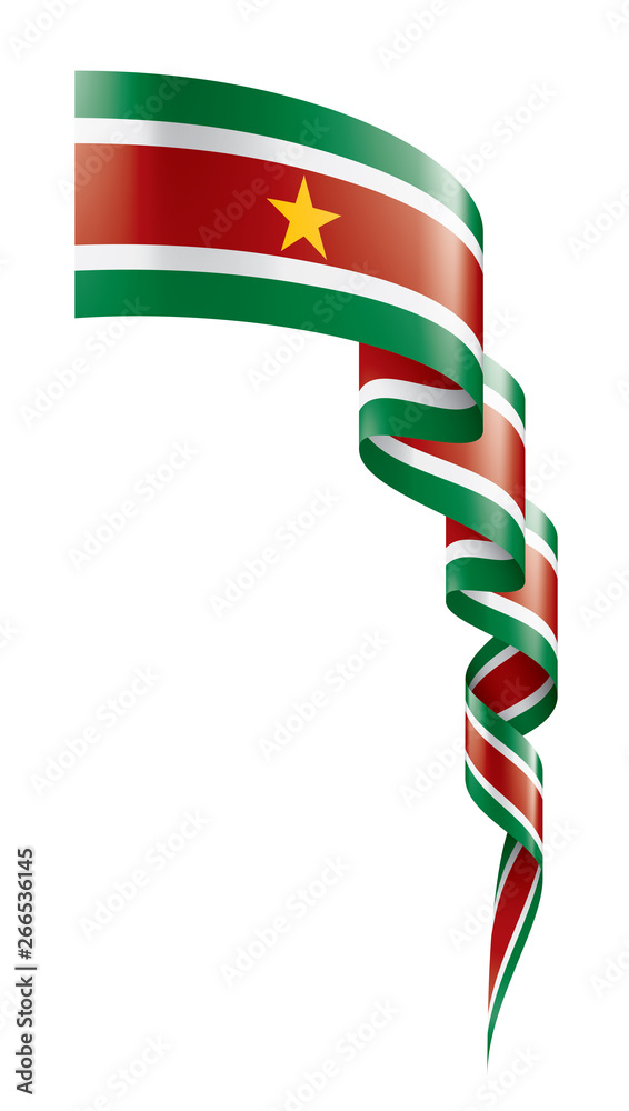 Obraz premium Suriname flag, vector illustration on a white background