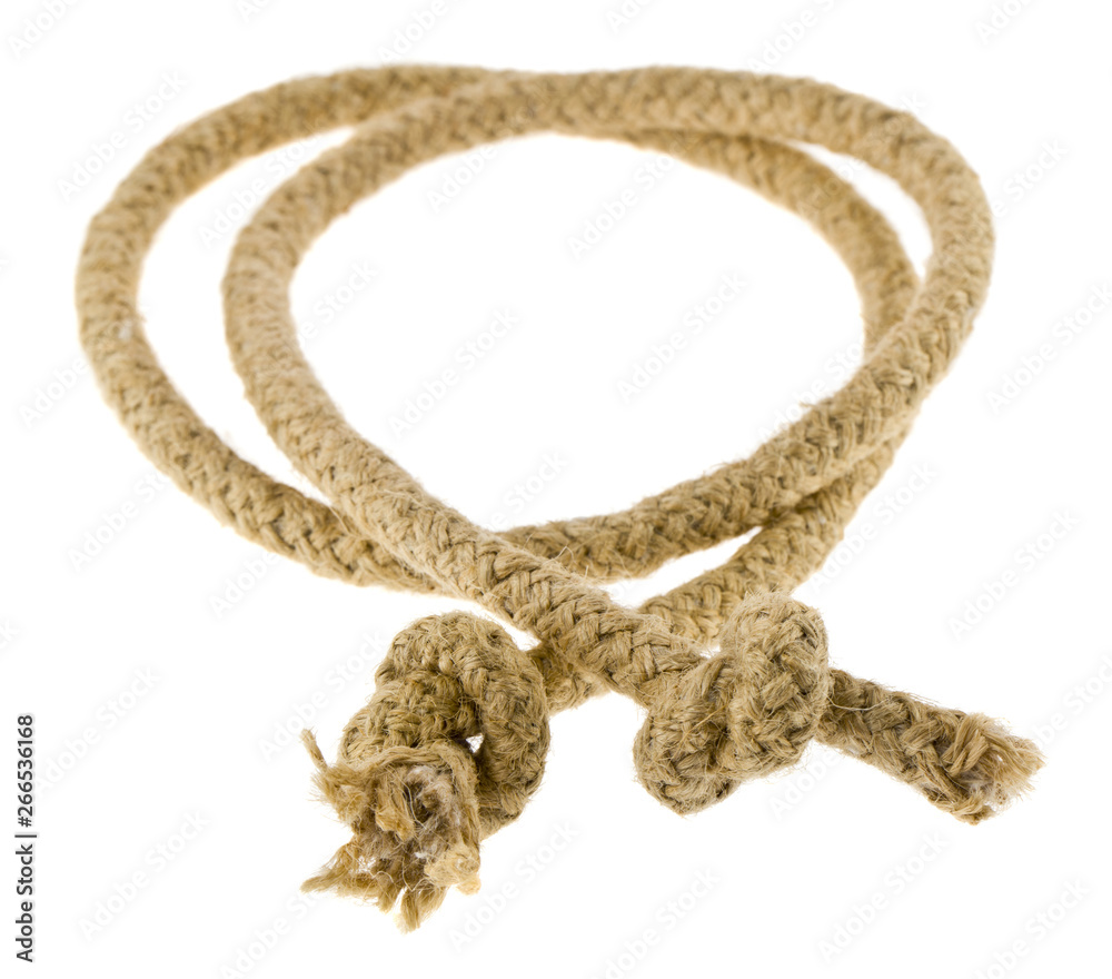 rope with knot isolated on white background close up rope with knot isolated on white background close up