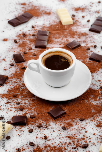 Wallpaper Mural cup of coffe americano ,with beans,and chocholate Torontodigital.ca