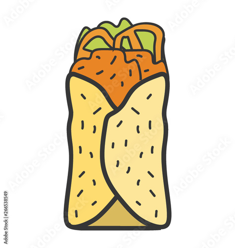 Tortilla rolls with filling known to be burritos