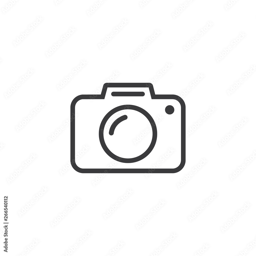 Fotoapparat icon vector illustration. Isolated pohotocamera symbol. Foto camera line concept. Camera pictogram. - Vektorgrafik 