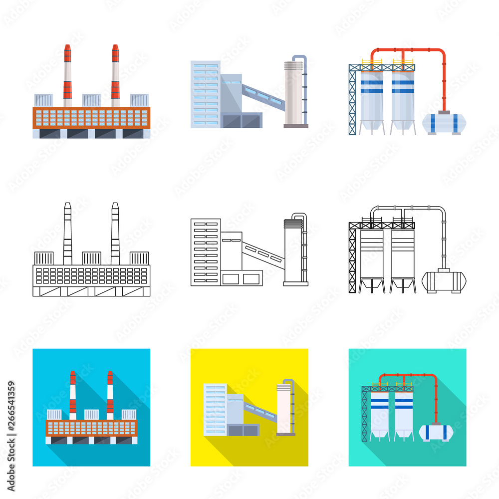 Isolated object of production and structure icon. Collection of production and technology stock vector illustration.