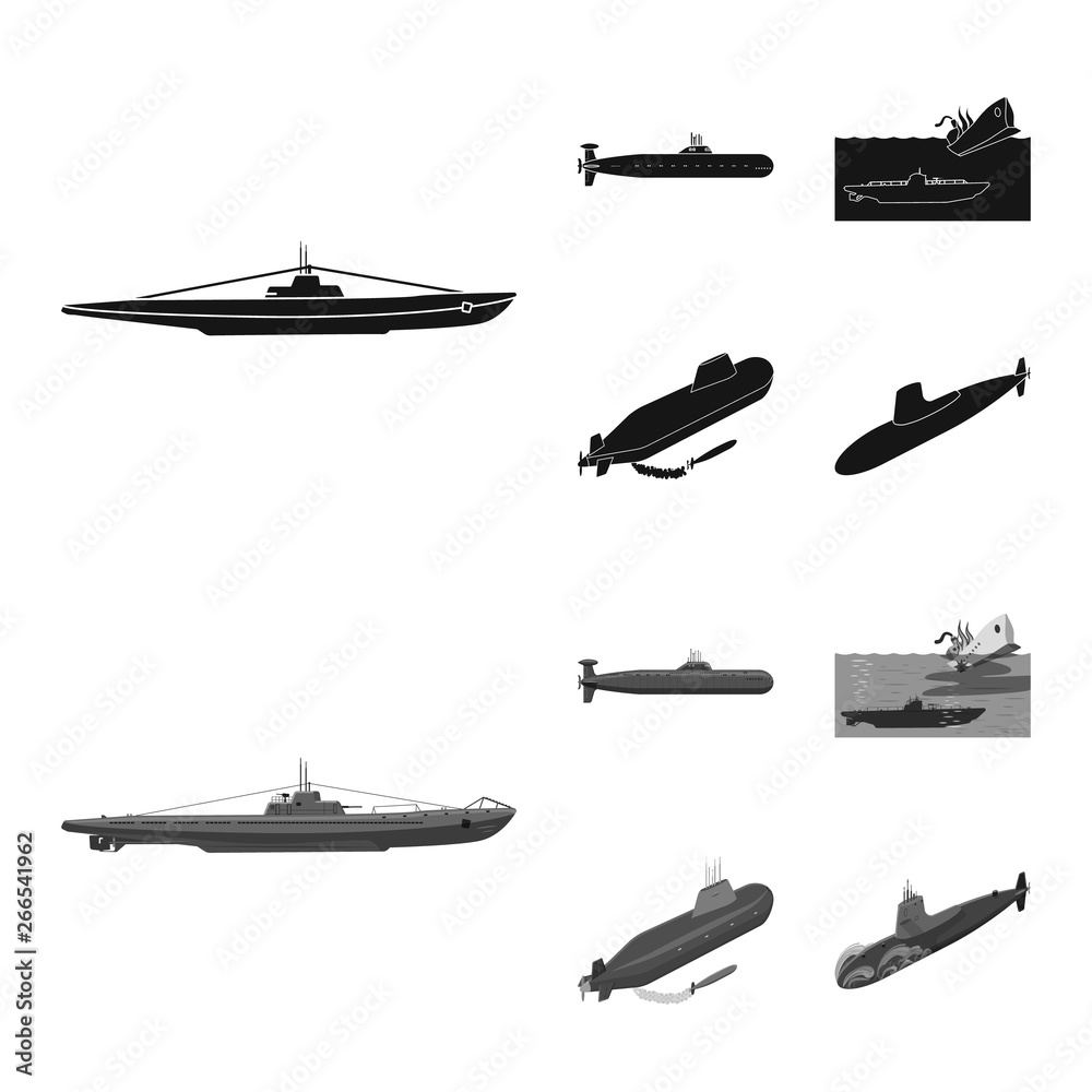 Vector illustration of war and ship sign. Set of war and fleet vector icon for stock. Vector illustration of war and ship sign. Set of war and fleet vector icon for stock.