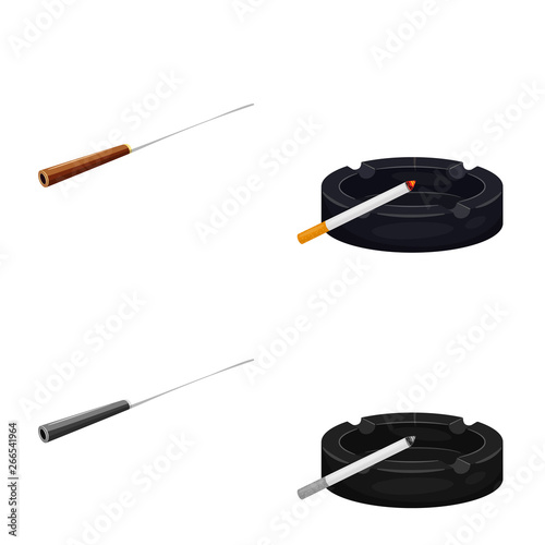 Vector design of refuse and stop icon. Set of refuse and habit stock vector illustration.