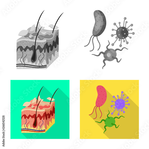Isolated object of medical and pain  logo. Set of medical and disease stock vector illustration.