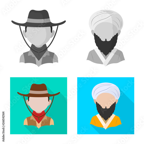 Isolated object of imitator and resident symbol. Set of imitator and culture stock vector illustration.