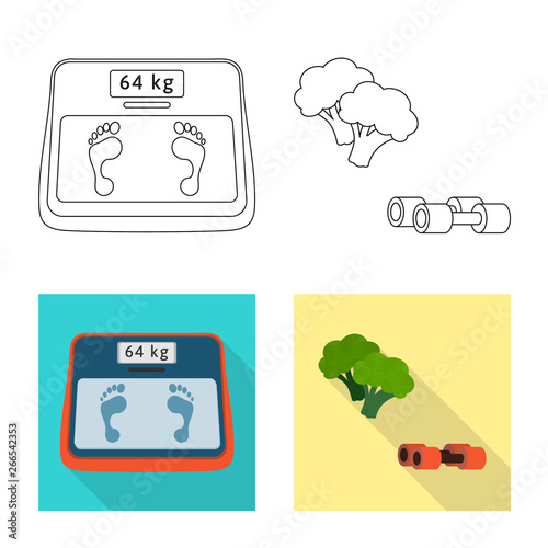 Vector design of diet and treatment  symbol. Collection of diet and medicine stock symbol for web.