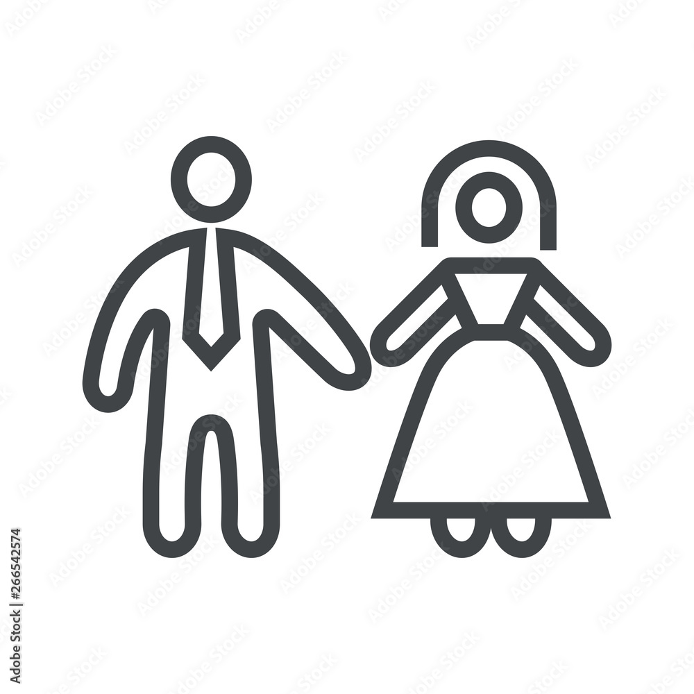 Line icon man and woman married Line icon man and woman married