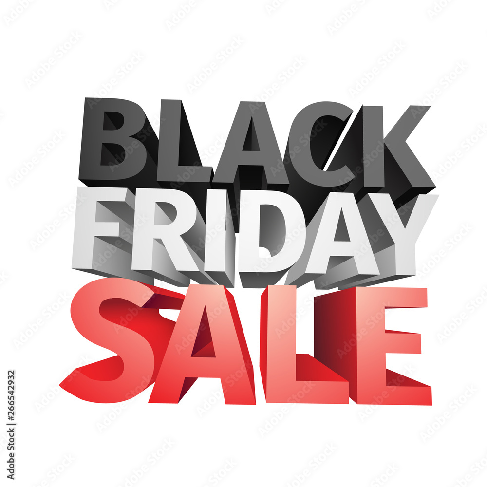 3D big friday sale text isolated on white background . Vector illustration . 3D big friday sale text isolated on white background . Vector illustration .