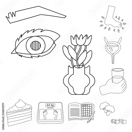 Vector design of mellitus and diabetes icon. Set of mellitus and diet stock symbol for web.