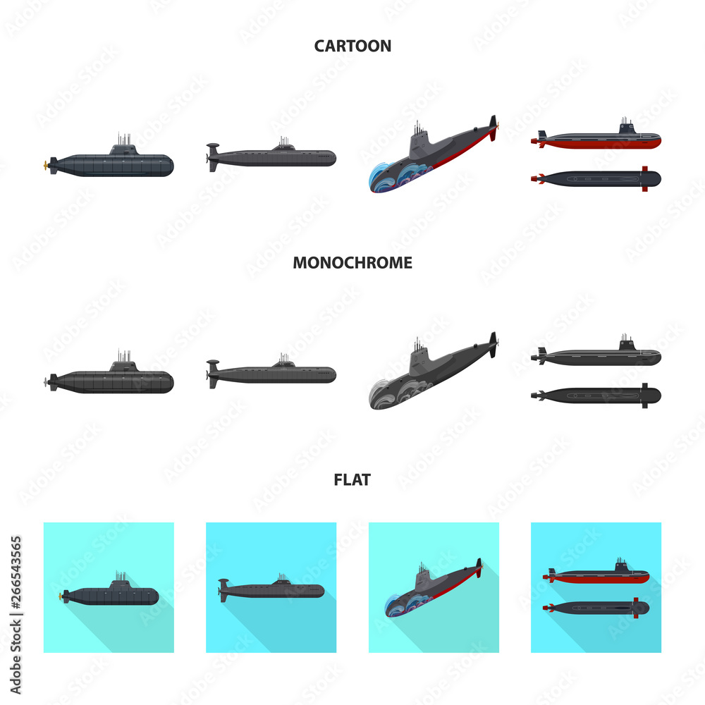 Vector design of war  and ship sign. Collection of war  and fleet stock vector illustration.