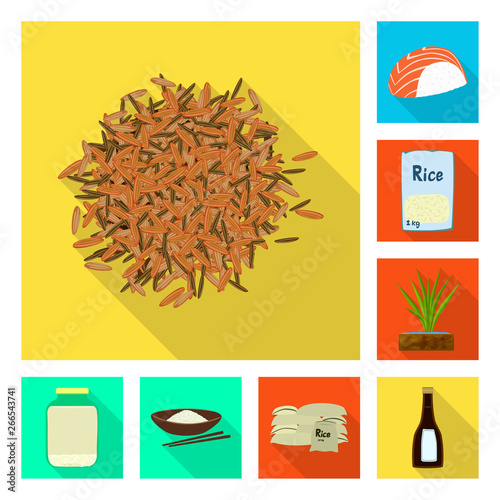 Vector design of raw and agricultural symbol. Collection of raw and ecological stock symbol for web.