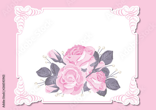 Floral wedding invitation card template