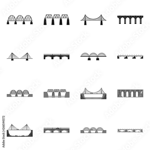 Isolated object of connection and design symbol. Set of connection and side stock vector illustration.