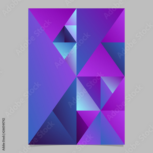 Gradient geometrical triangle mosaic brochure template design - abstract multicolored polygonal vector stationery illustration