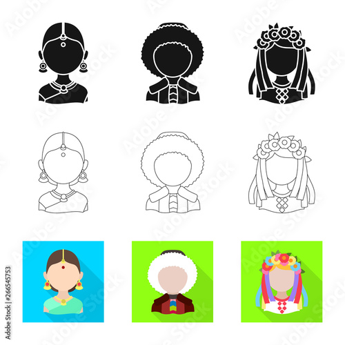 Isolated object of imitator and resident icon. Set of imitator and culture vector icon for stock.