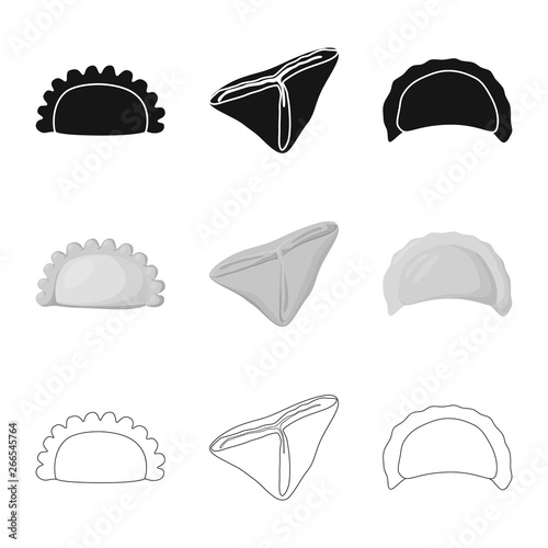 Isolated object of products  and cooking sign. Set of products  and appetizer stock symbol for web.
