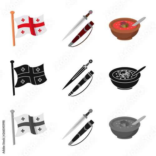 Vector design of culture and sightseeing sign. Set of culture and originality stock vector illustration.