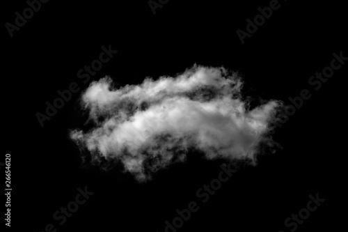 White cloud isolated on a black background realistic cloud