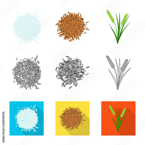 Vector design of crop and ecological symbol. Set of crop and cooking stock symbol for web.