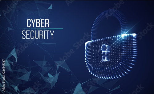 Coputer internet cyber security background. Cyber crime vector illustration. digital lock