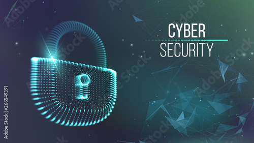 Coputer internet cyber security background. Cyber crime vector illustration. digital lock