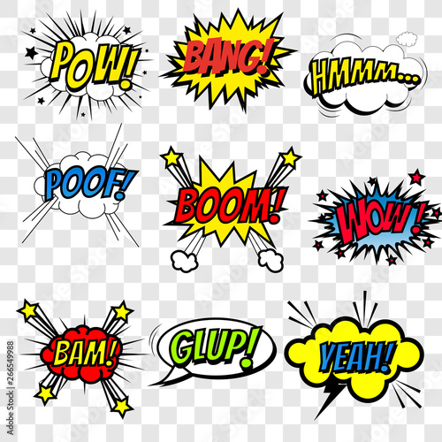 Emotions for comics speech bubble.