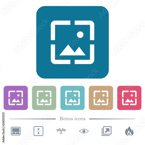 Wallpaper image flat icons on color rounded square backgrounds