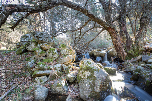 small waterfall in a river near madrid