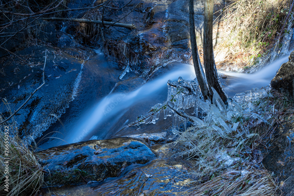 small waterfall in a river near madrid