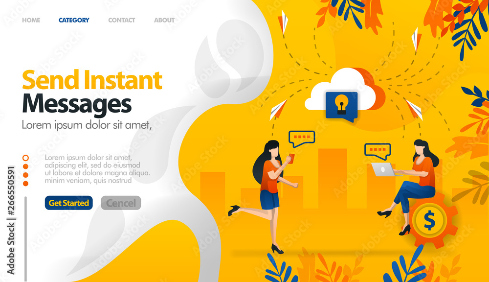 Send instant messages, send messages to storage, cloud storage for ...