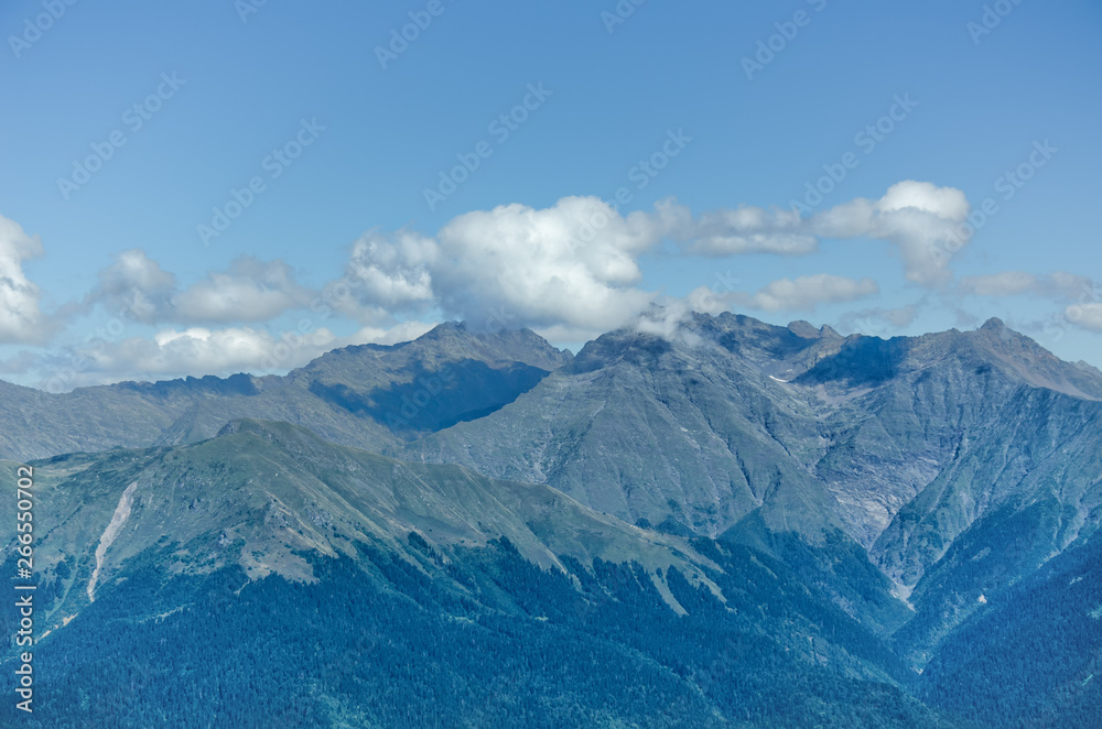 landscape, mountains covered with greenery. Western Caucasus, Sochi landscape, mountains covered with greenery. Western Caucasus, Sochi