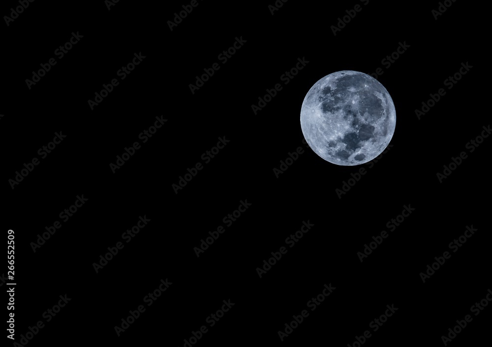 Naklejka premium Super moon in the dark night,blue moon background