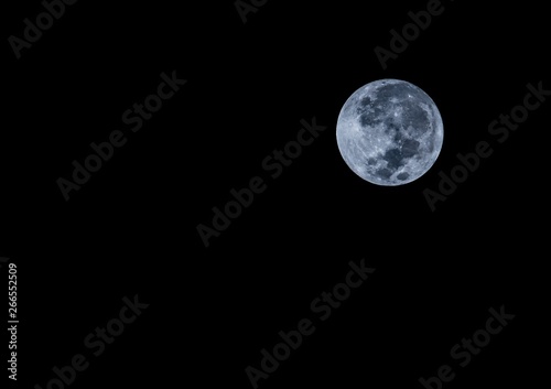 Super moon in the dark night,blue moon background
