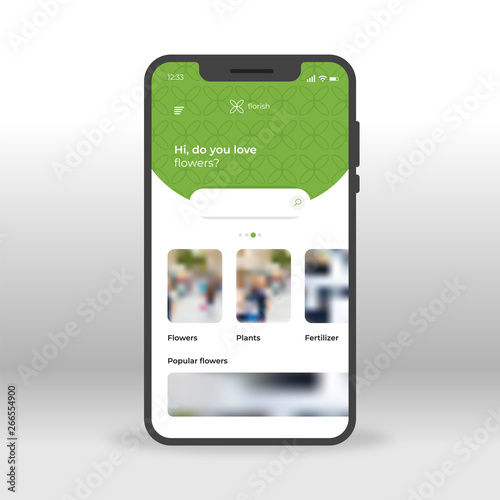 Green eco UI, UX, GUI screen for mobile apps design. Modern responsive user interface design of mobile applications including ecology screen