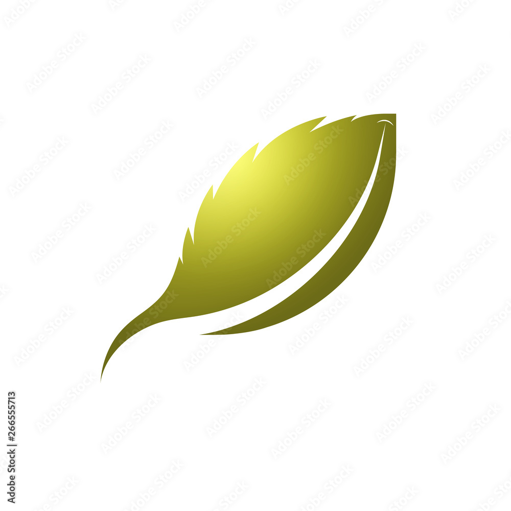 Fototapeta premium leaf logo template with golden yellow