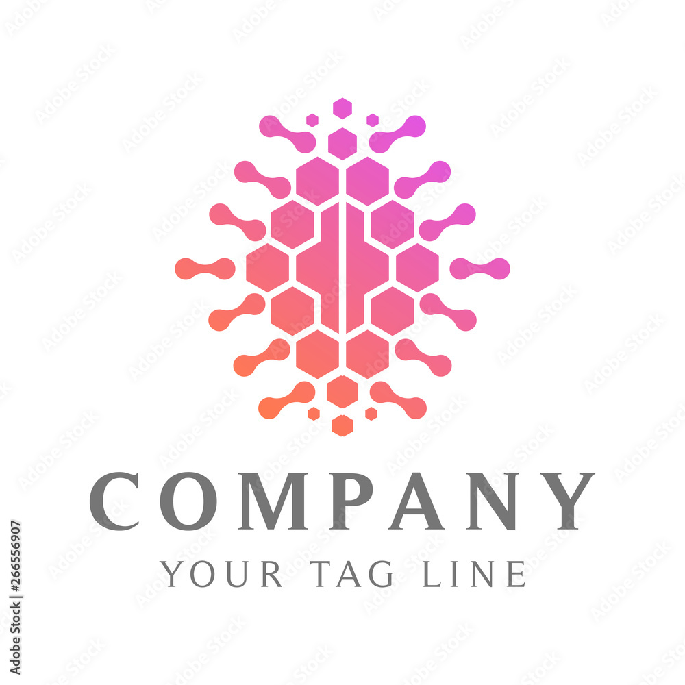 Fototapeta premium abstract brain logo template with a modern and cool design