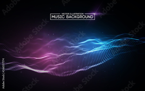 Music abstract background blue. Equalizer for music, showing sound waves with music waves, music background equalizer vector concept.