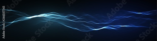 Abstract technology web banner. Background 3d grid. Ai tech wire network futuristic wireframe. Artificial intelligence . Cyber security background Vector illustration EPS 10