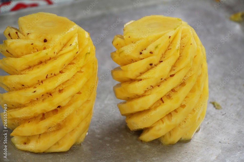 Fresh pineapple is delicious in street food Fresh pineapple is delicious in street food