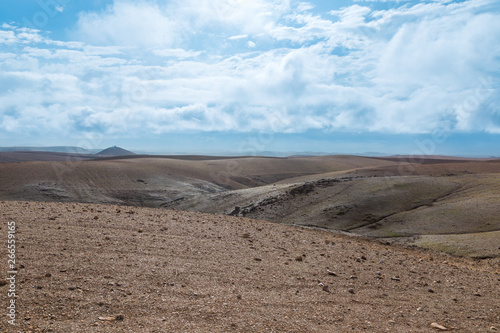 Marocco s Agafay desert near Marrakech. Empty  arid landscape.